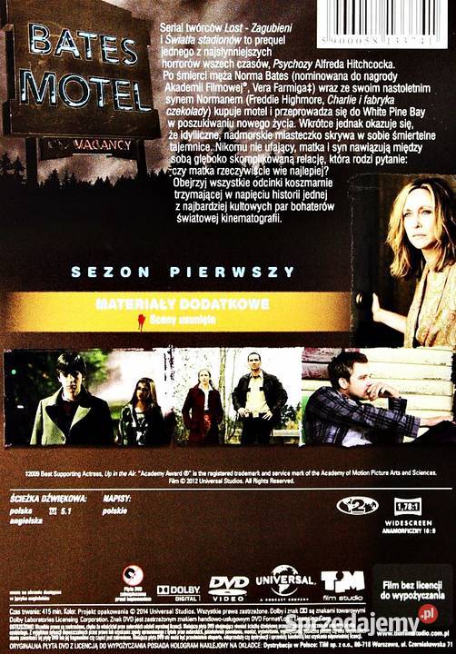 BATES MOTEL SEZON PIERWSZY 3 DVD 3 i więcej