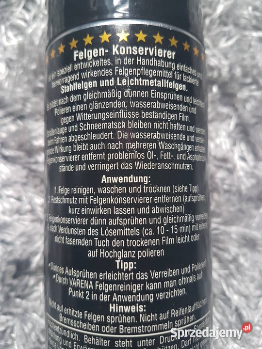 Środek do konserwacji zabezpieczania felg 300ml łódzkie Łódź
