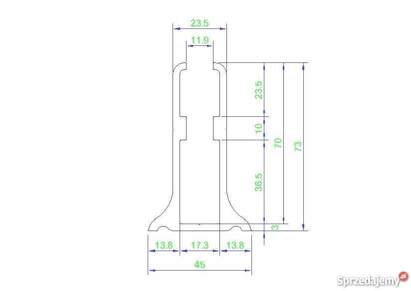 Profil szyny dolnej do balustrady szklanej lubuskie