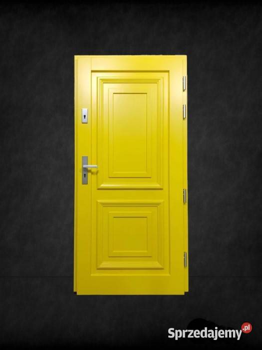 !! Drzwi Zewnętrzne Wejściowe Drewniane kolor ŻÓŁTY !!