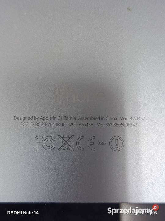 Telefon iPhone A1457 16 Gb dolnośląskie Przemków sprzedam