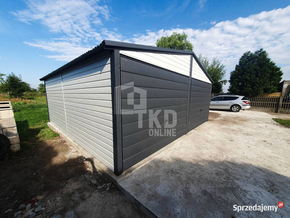 Garaż Blaszany 6x6 2x Brama Antracyt Biały TKD98 blacha wielkopolskie Jarocin sprzedam