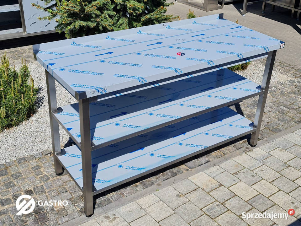Stół nierdzewny z dwoma półkami 200x70x85 Meble Ostrów Wielkopolski