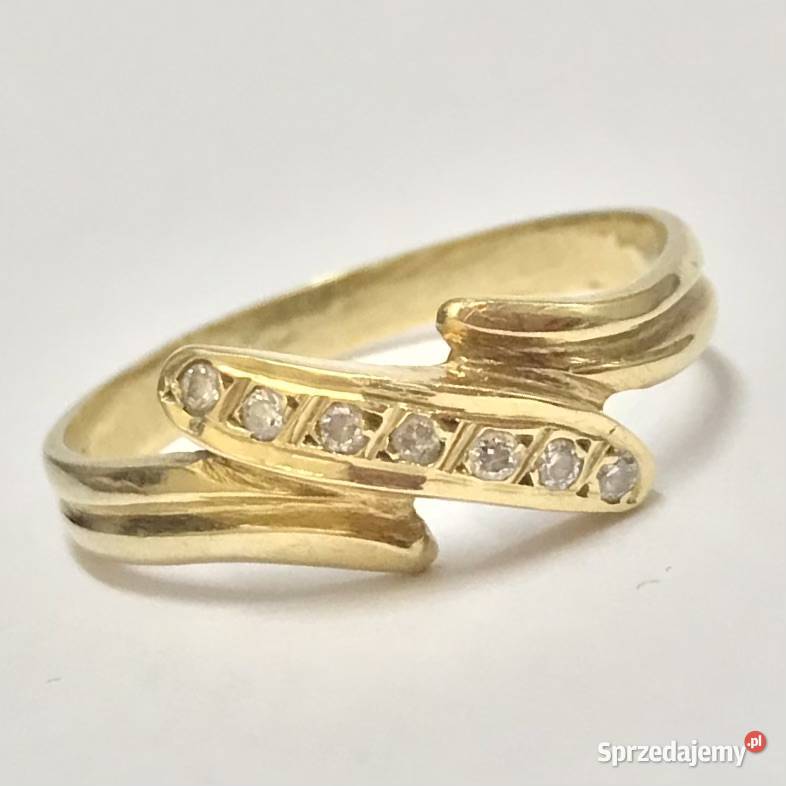 Złoty pierścionek 585 14K cyrkonie elegancki Warszawa