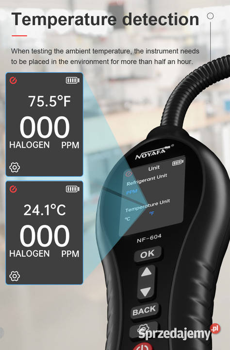 Detektor gazu halogenowego wycieku fluoru