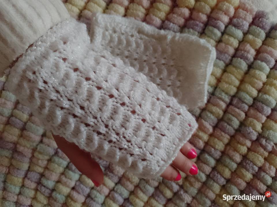 HandmadeEkskluzywne rękawiczki mitenki z Madrytu Dla kobiet Kraków