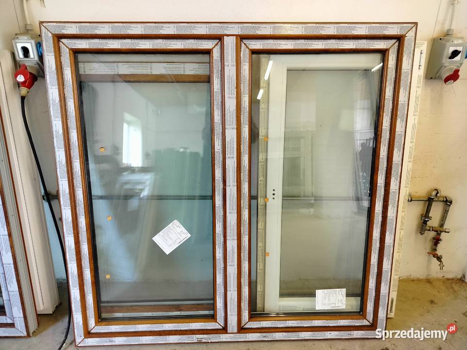 Okno PCV 1555 x 1510 ZŁOTY DĄB ZEWNĄTRZ Krasnosielc