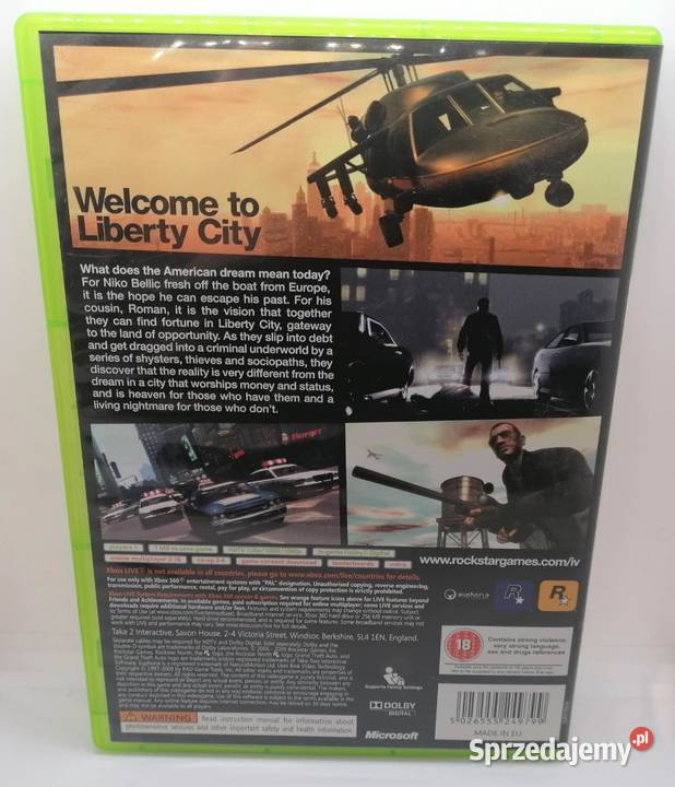 Gra GTA IV mapa Xbox 360 Xbox360 warmińsko-mazurskie Elbląg