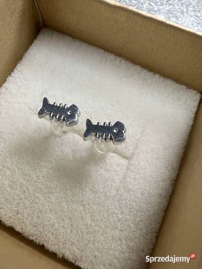 Kolczyki srebrne szkielet ryby szkielety ryb Kolczyki Zegarki i Biżuteria Jasło