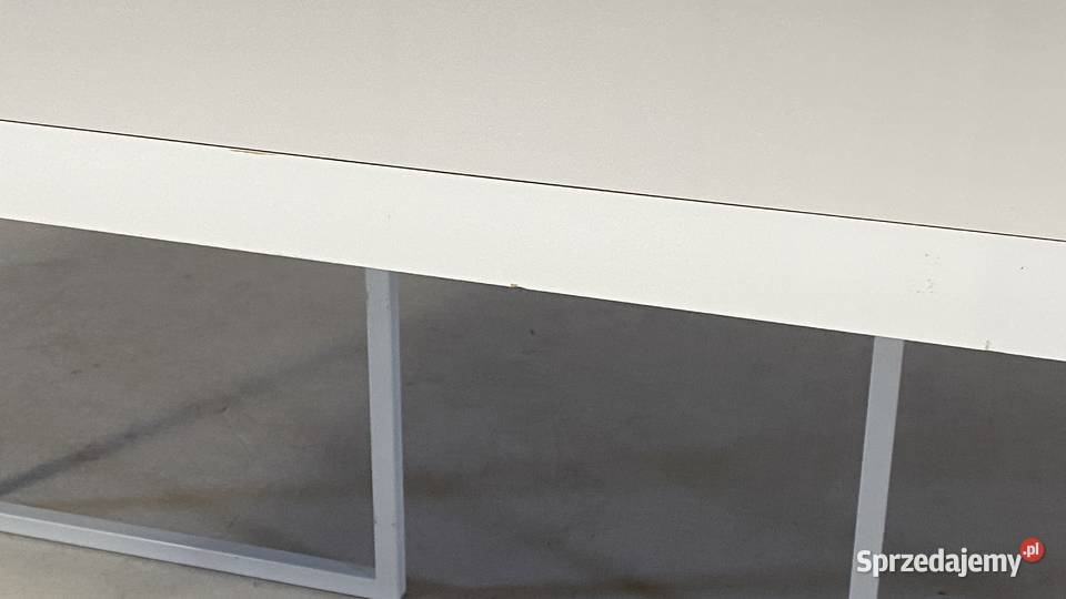 Biurko nowoczesne białe 18080 metalowa podstawa Budno