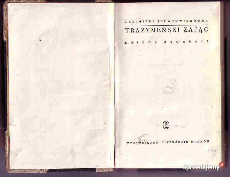 3495 TRAZYMAŃSKI ZAJĄC KSIĘGA DYGRESJI KAZIMIERA małopolskie Czyrna