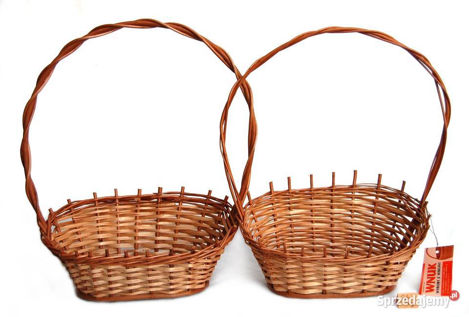 Kosz prezentowy wiklinowy średni Wnuk 2 beżowy Lublin