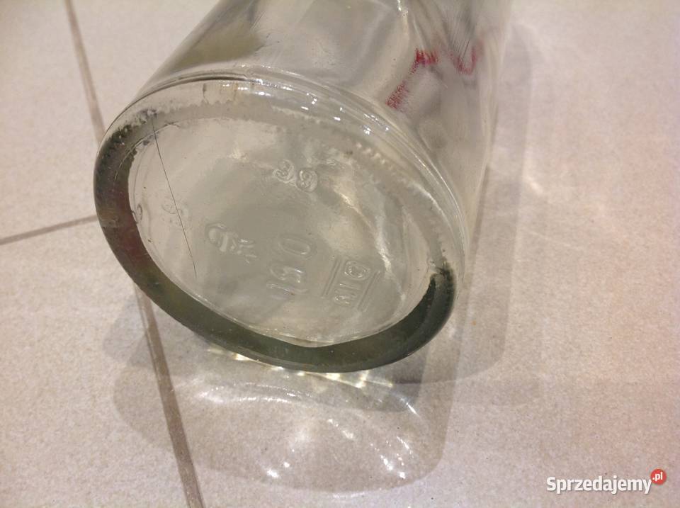Stara Butelka Szklana z Porcelanką Sygnowana Pozostałe Nowa Sól