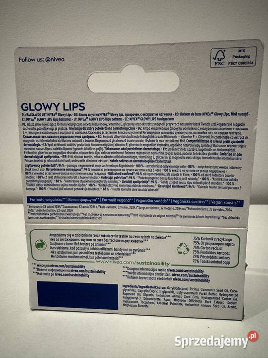 Zestaw 2 balsamów do ust Nivea Glowy Lips Unisex Poznań sprzedam