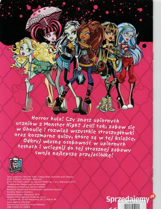 MONSTER HIGH upiorny umysł w akcji puzzle quizy Książki dla dzieci Warszawa