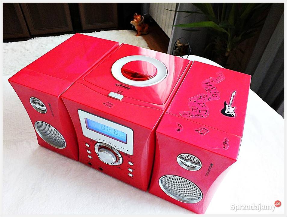 Różowa MINI Wieża CD BigBen Aux Radio