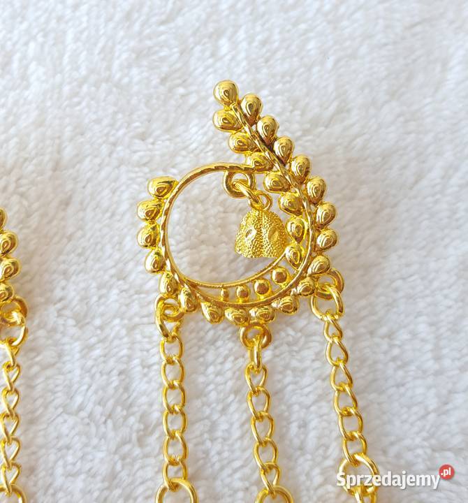 Ładne wiszące kolczyki złoty kolor orient Szczecin