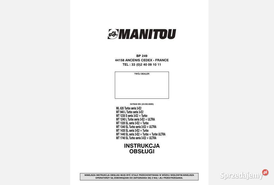 Manitou ML 635 turbo MT 940 L 1235 1240 motoryzacja, transport Kielce