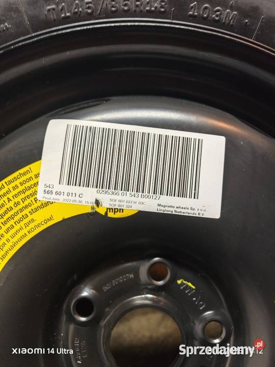 Koło dojazdowe Tiguan II Tarraco Kodiaq Q3 zachodniopomorskie Szczecinek