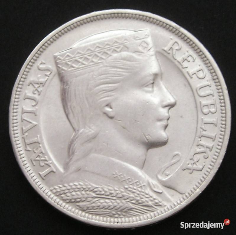 Łotwa 5 LATI 1932 SREBRO