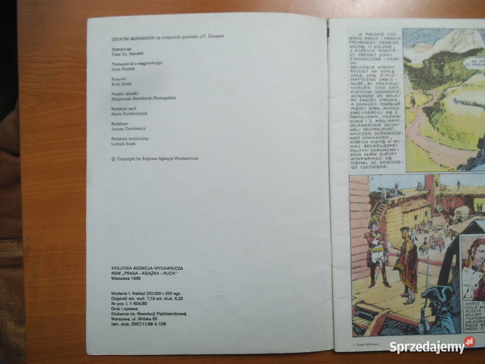 Ostatni Mohikanin komiks małopolskie Kraków