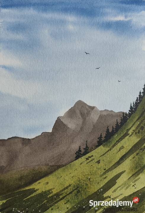 Akwarela Akwarelka Obraz pt Na granicy ciszy A5 Warszawa sprzedam