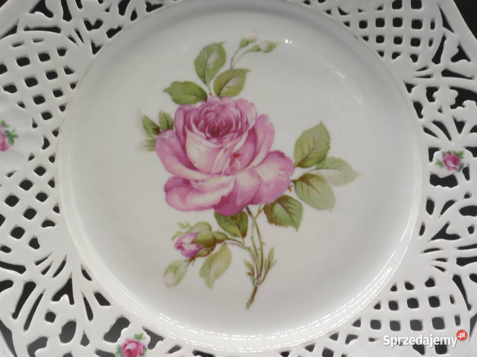 Kolekcjonerski Talerz Ażurowy Schumann Dresden Porcelana i szkło wielkopolskie Raszków sprzedam