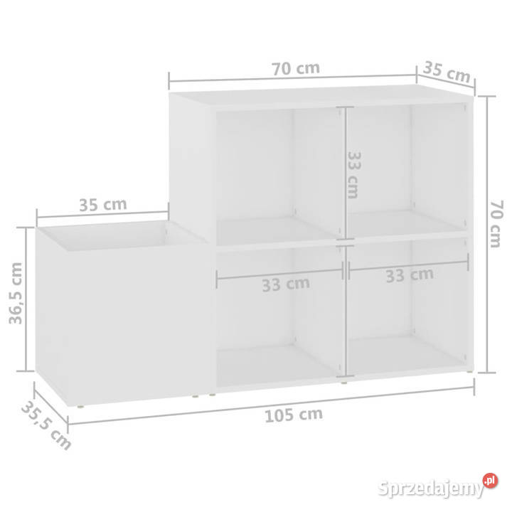 Szafka na buty biała 105x355x70 materiał Warszawa