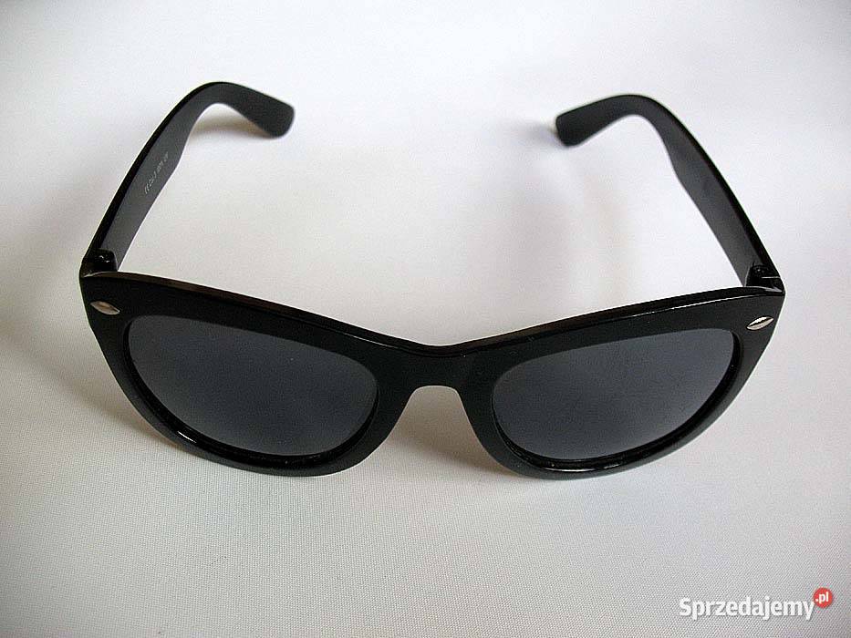 Okulary słoneczne czarne plastikowe tanio Okulary mazowieckie