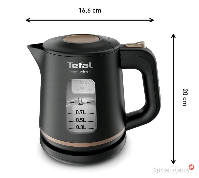 Nowy mocny 1L czajnik elektryczny TEFAL Includeo Kraków sprzedam