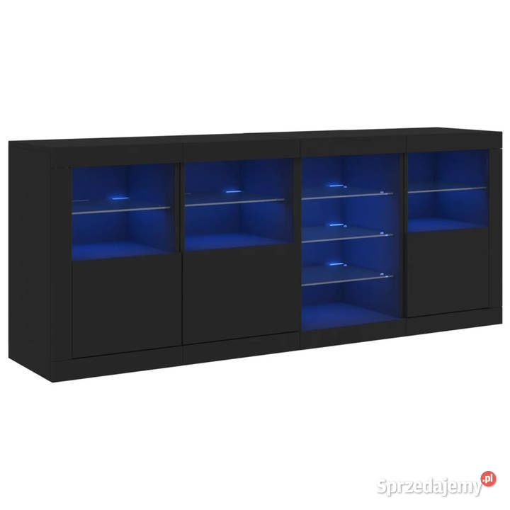 Szafka z oświetleniem LED czarna 164x37x67 Warszawa