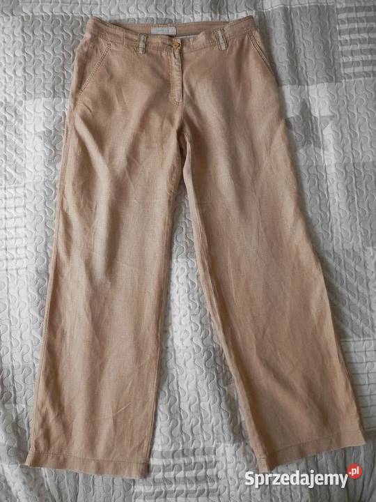 Spodnie Lniane 100 Len Szerokie Nogawki Marka Rozmiar 42(XL) Łomża sprzedam