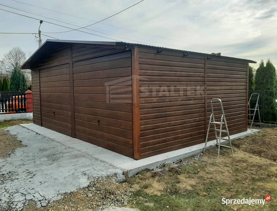 Garaż blaszany 7x6m 2x Brama Dach rynny ST165 śląskie Rybnik