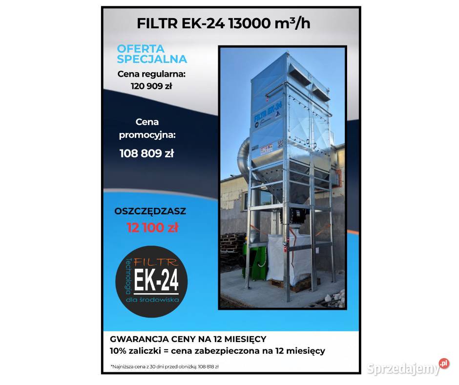 Filtr EK24 Odciąg trocin 13 000 mh specjalna Stalowa Wola sprzedam