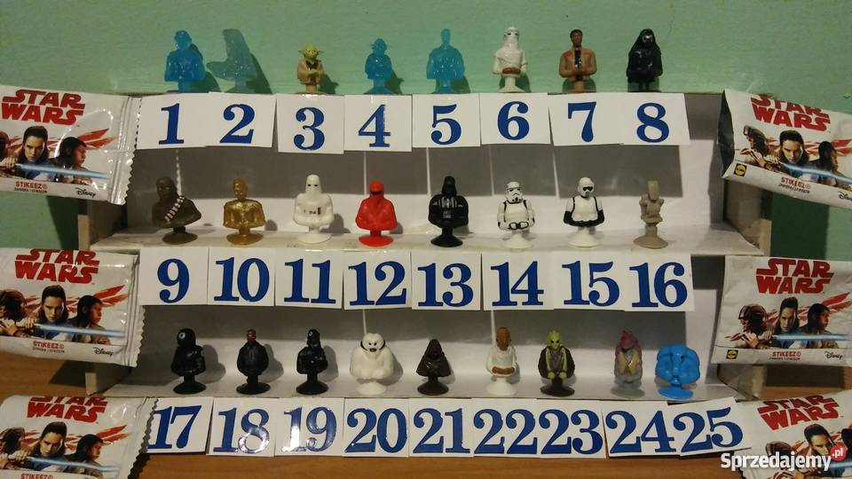 Star Wars nowe stikeez figurki lidl Gwiezdne Giżycko sprzedam