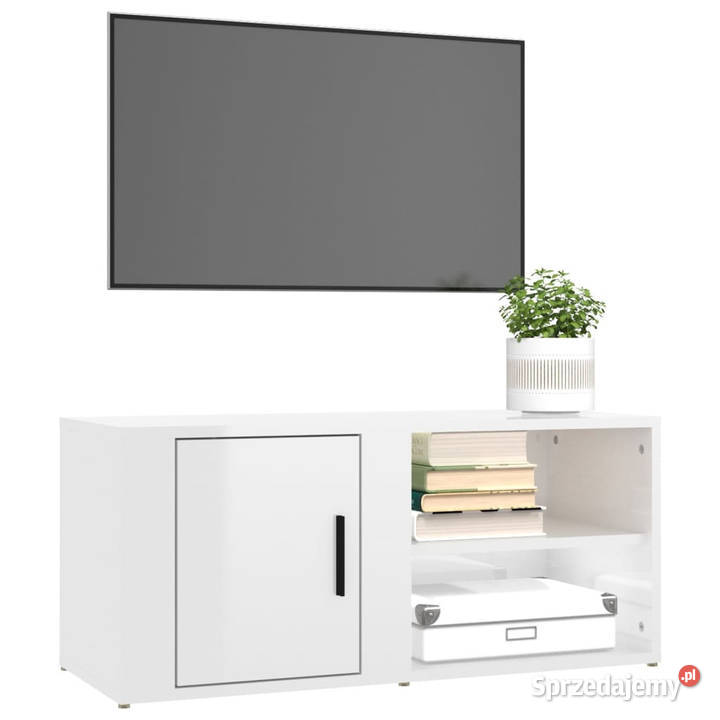Szafki pod TV 2 białe wysoki połysk 80x315x36 Warszawa sprzedam