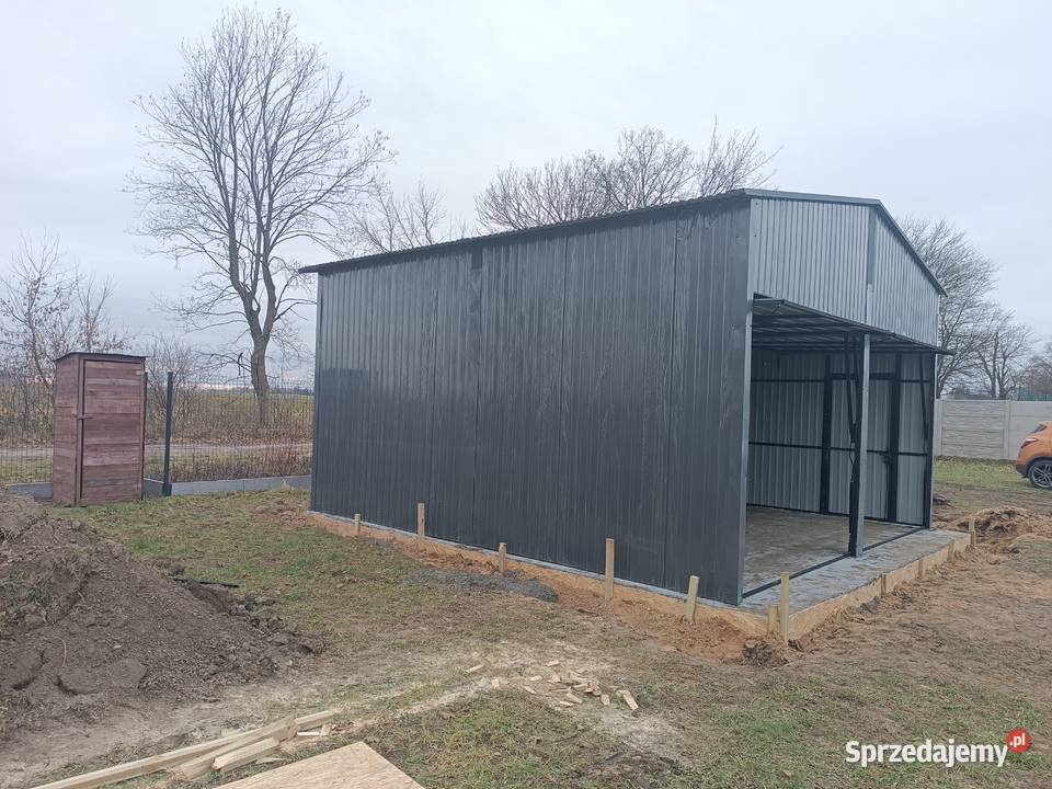 Garaż Blaszany Grafitowy PRODUCENT Niskie Ceny 30m2 Ostrów Wielkopolski