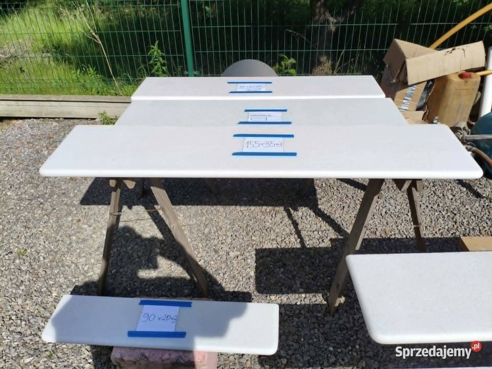 Parapet wewnętrzny kamień naturalny biały marmur Żory