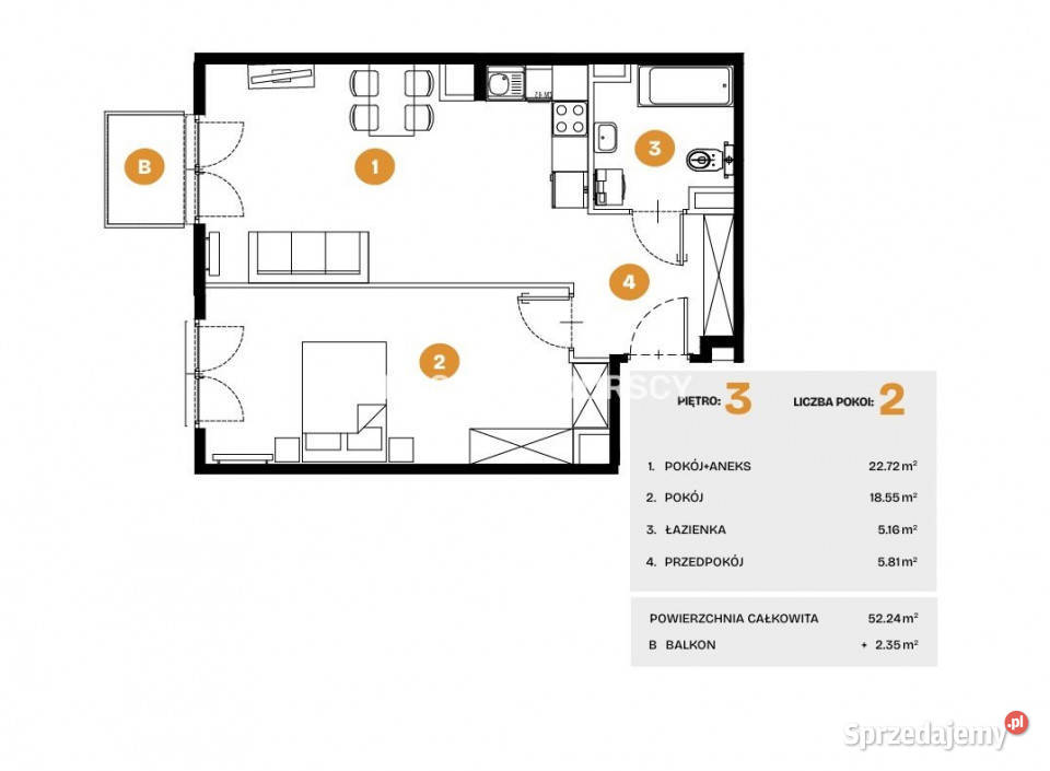 Mieszkanie Kraków Na Błonie 5224m2 2 pokoje własność