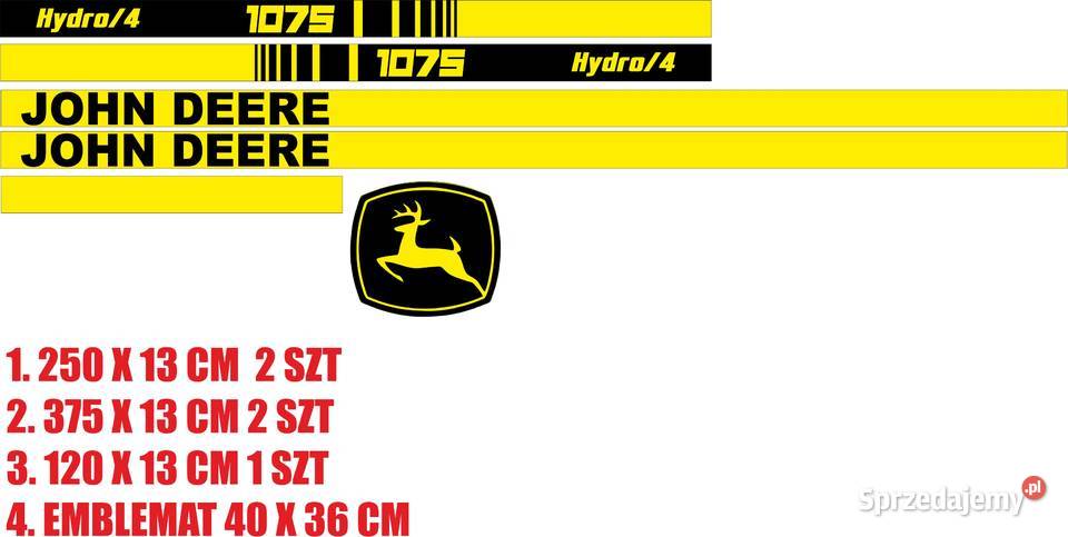 Naklejki John Deere 1075 hydro 4 zamienniki kujawsko-pomorskie Bydgoszcz sprzedam
