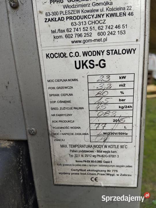 Piec kocioł na drewno i węgiel moc 23 kw Kotły i Piece CO łódzkie