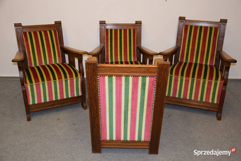 fotele dębowe 4 sztuki super stan Fotele warmińsko-mazurskie Olsztyn