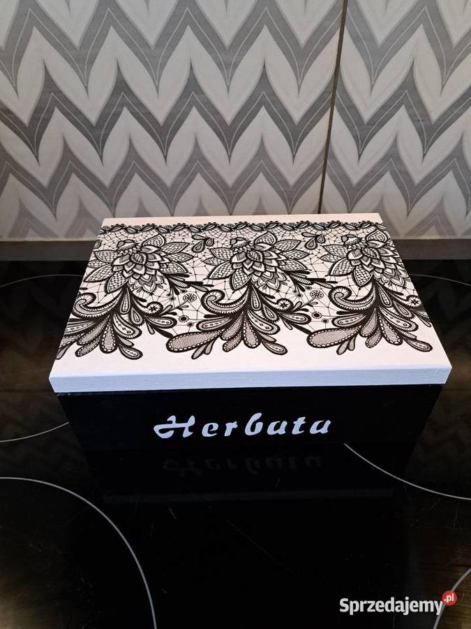 Herbaciarka pudełko drewniane handmade Kędzierzyn-Koźle sprzedam