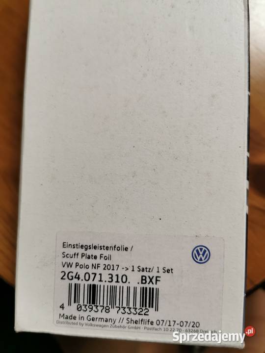 Oryginalne naklejki progowe i na zderzak tył VW Luzino
