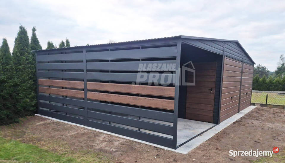 Garaz blaszany 66 m wiata 36 m antracyt GP745 sprzedam