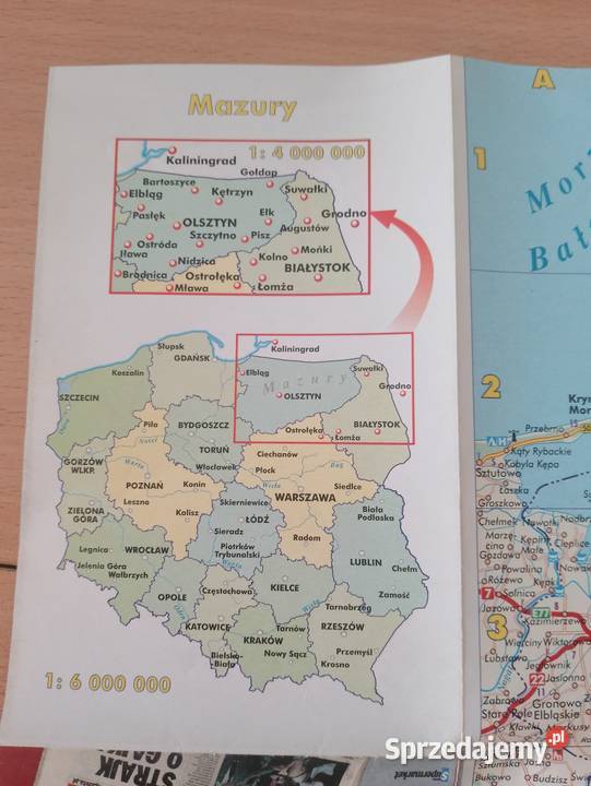Mapa papierowa MAZURY składana turystyczna wielkopolskie Poznań sprzedam