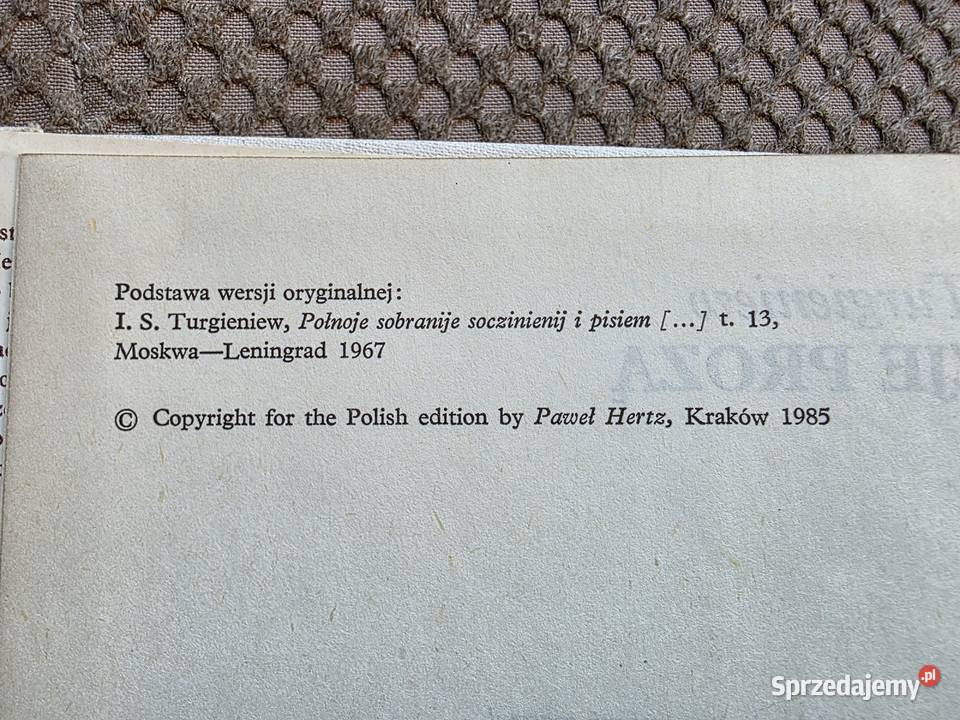 Iwan Turgieniew Poezje prozą wydanie dwujęzyczne twarda z obwolutą małopolskie Kraków