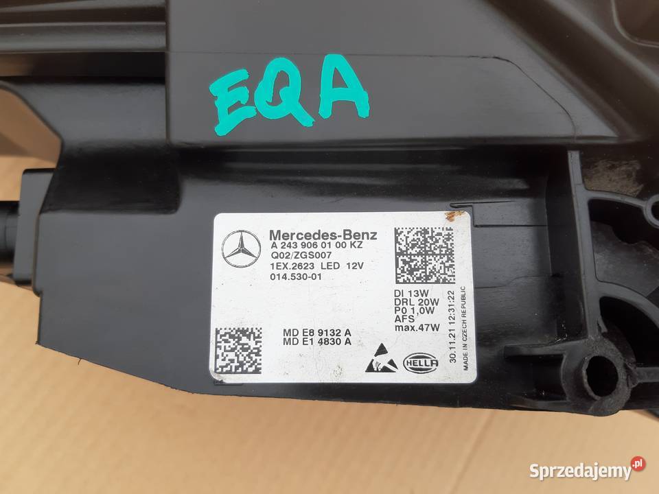 MERCEDES EQA W243 REFLEKTOR LEWY LAMPA FULL LED lubuskie Trzciel sprzedam