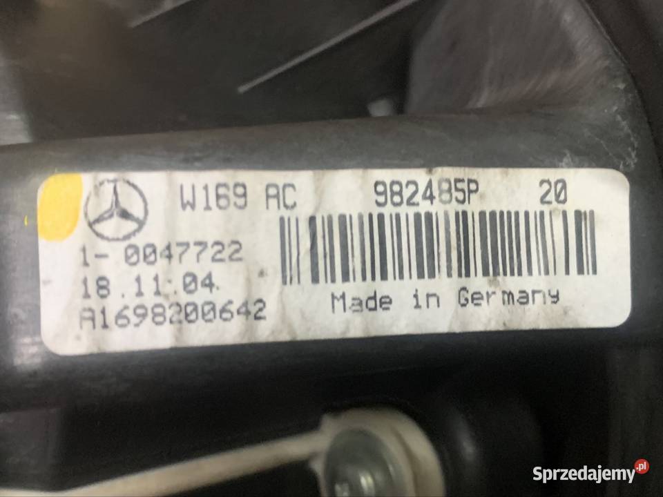 A1698200642 dmuchawa nawiewu mercedes a w169 b osobowe