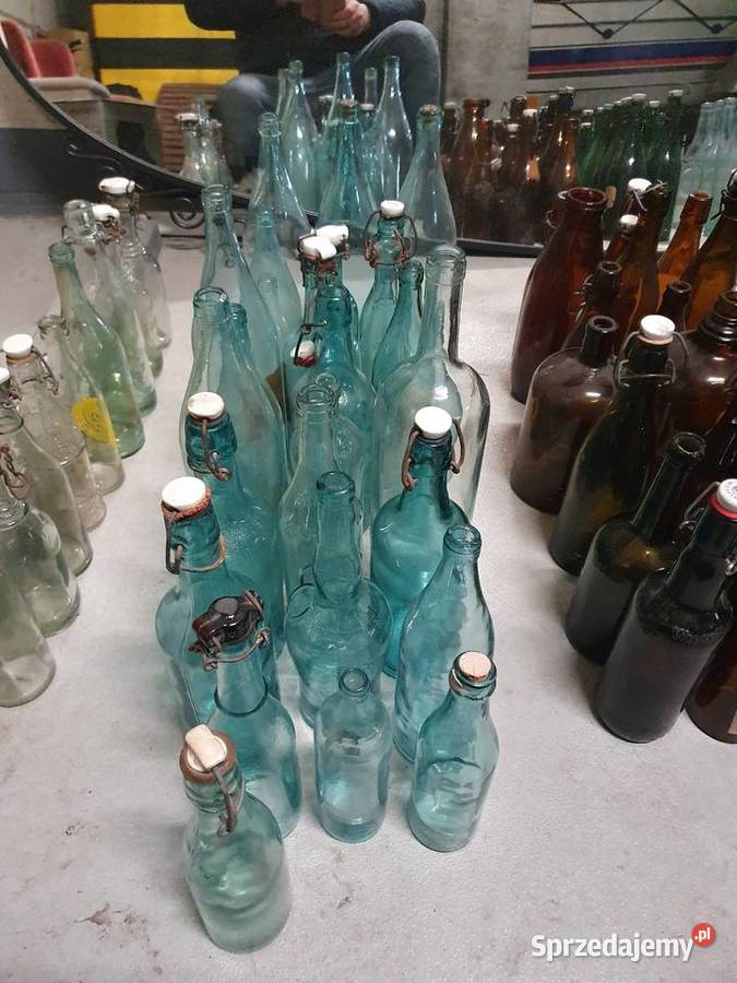 Stara butelka piwie wódce zestaw 85 Warszawa